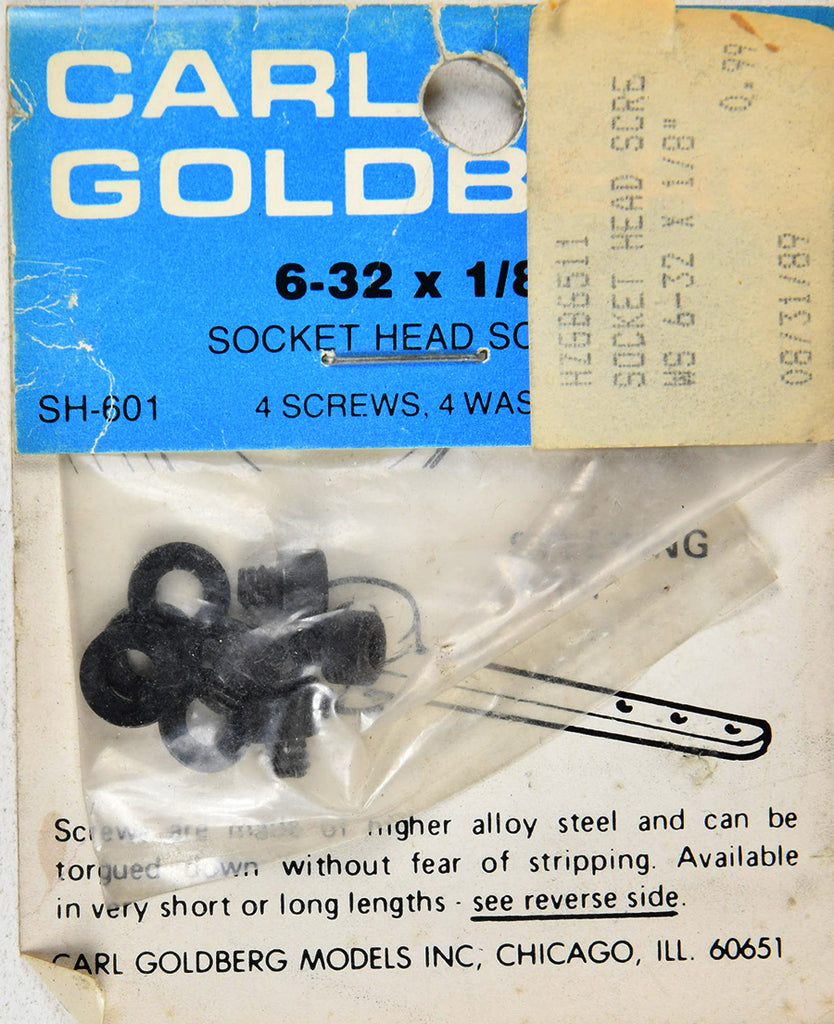 Carl Goldberg 318 6-32 x 1/8 Socket Head Screws GBG318