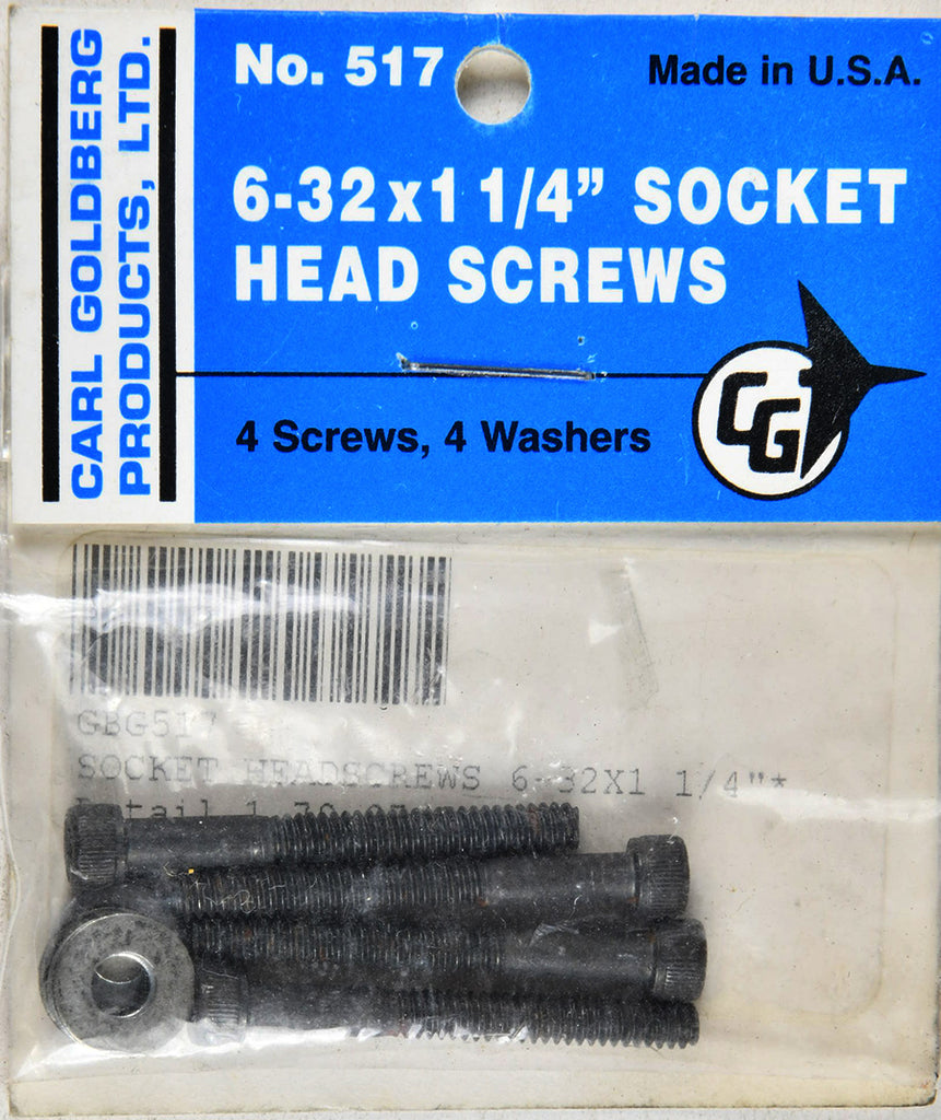 Carl Goldberg 517 6-32 x 1 1/4 Socket Head Screws GBG517