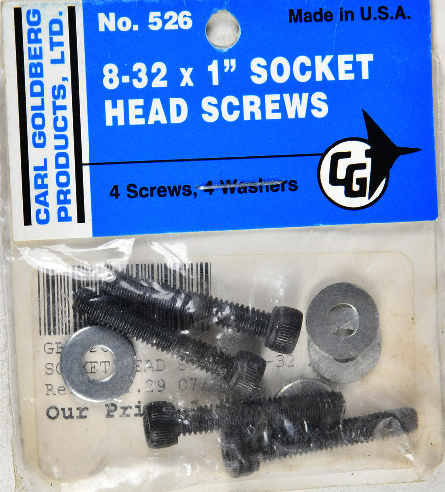 Carl Goldberg 526 8-32 x 1 Socket Head Screws GBG526