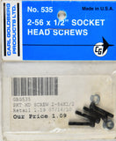 Carl Goldberg 535 2-56 x 1/2 Socket Head Screws GBG535
