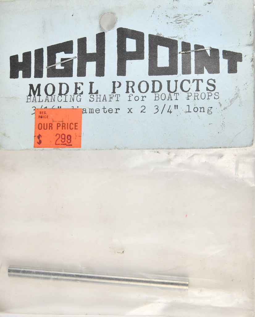High Point Model Products 123 Balancing Shaft for Boat Props 3/16" Diameter x 2 3/4" Long HPM123