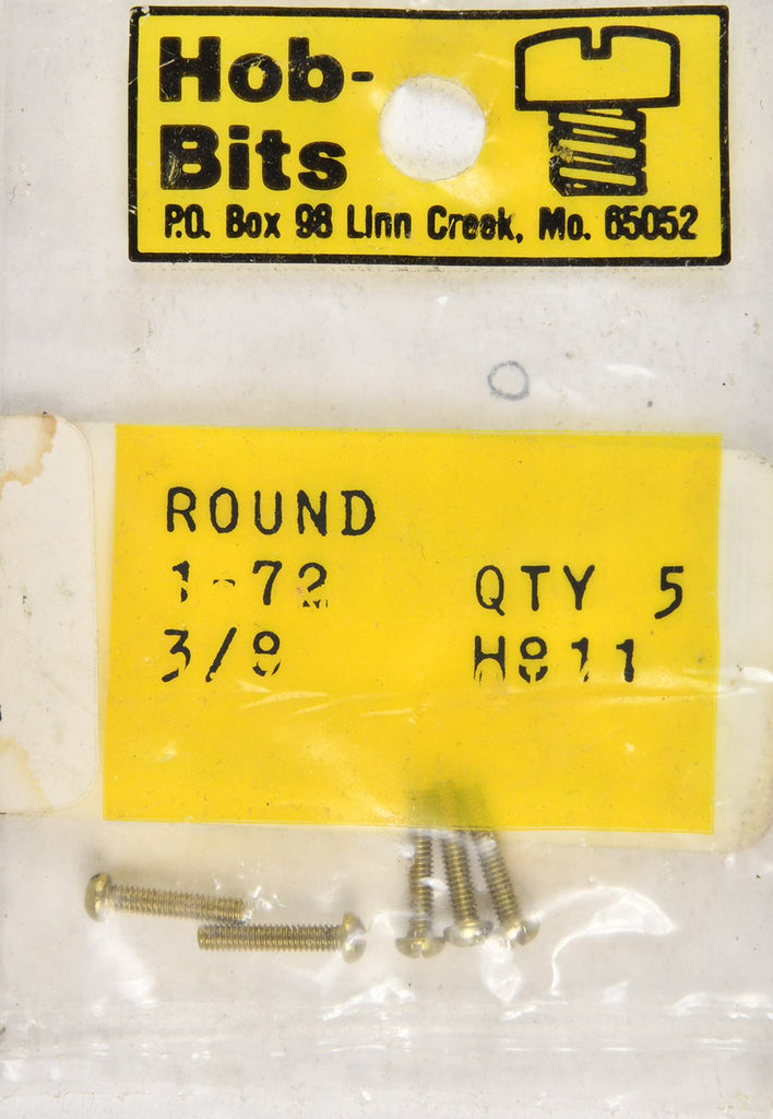 Hob-Bits H811 1-72 3/8" Round Head 5 pcs WOOH811