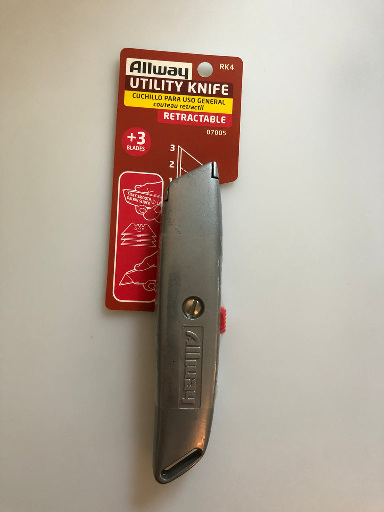 Allway Retractable Utility Knife + 3 blades ALLRK4
