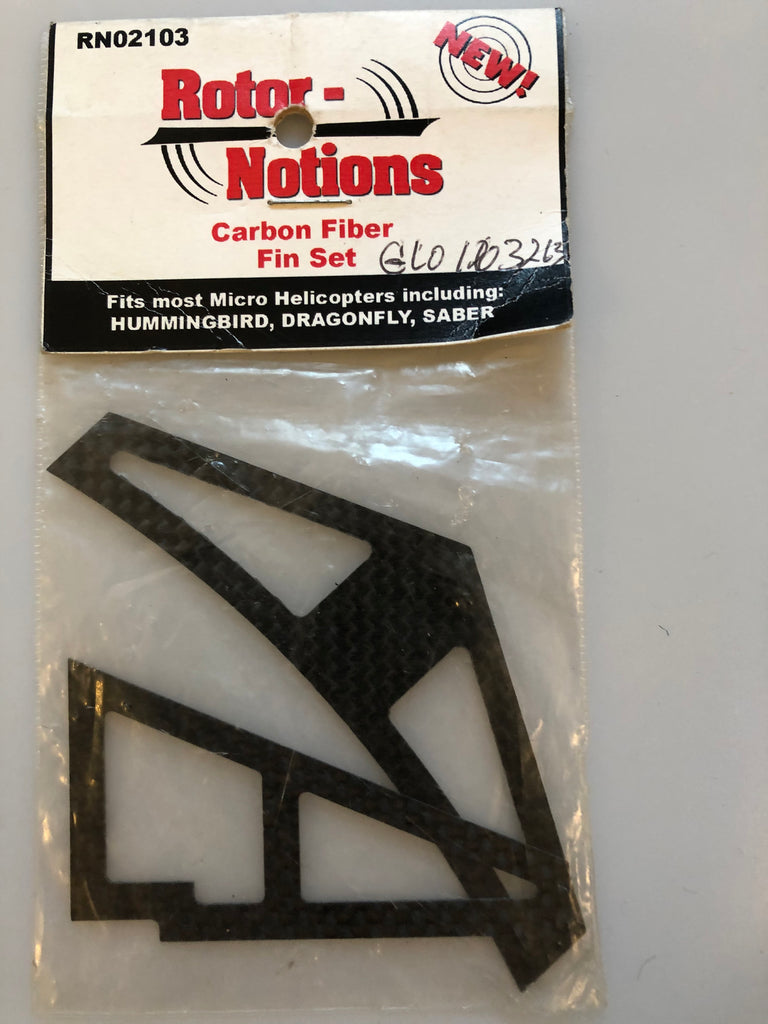 Rotor-Notions Carbon Fiber Fin Set for Hummingbird, Saber, Dragonfly RN02103