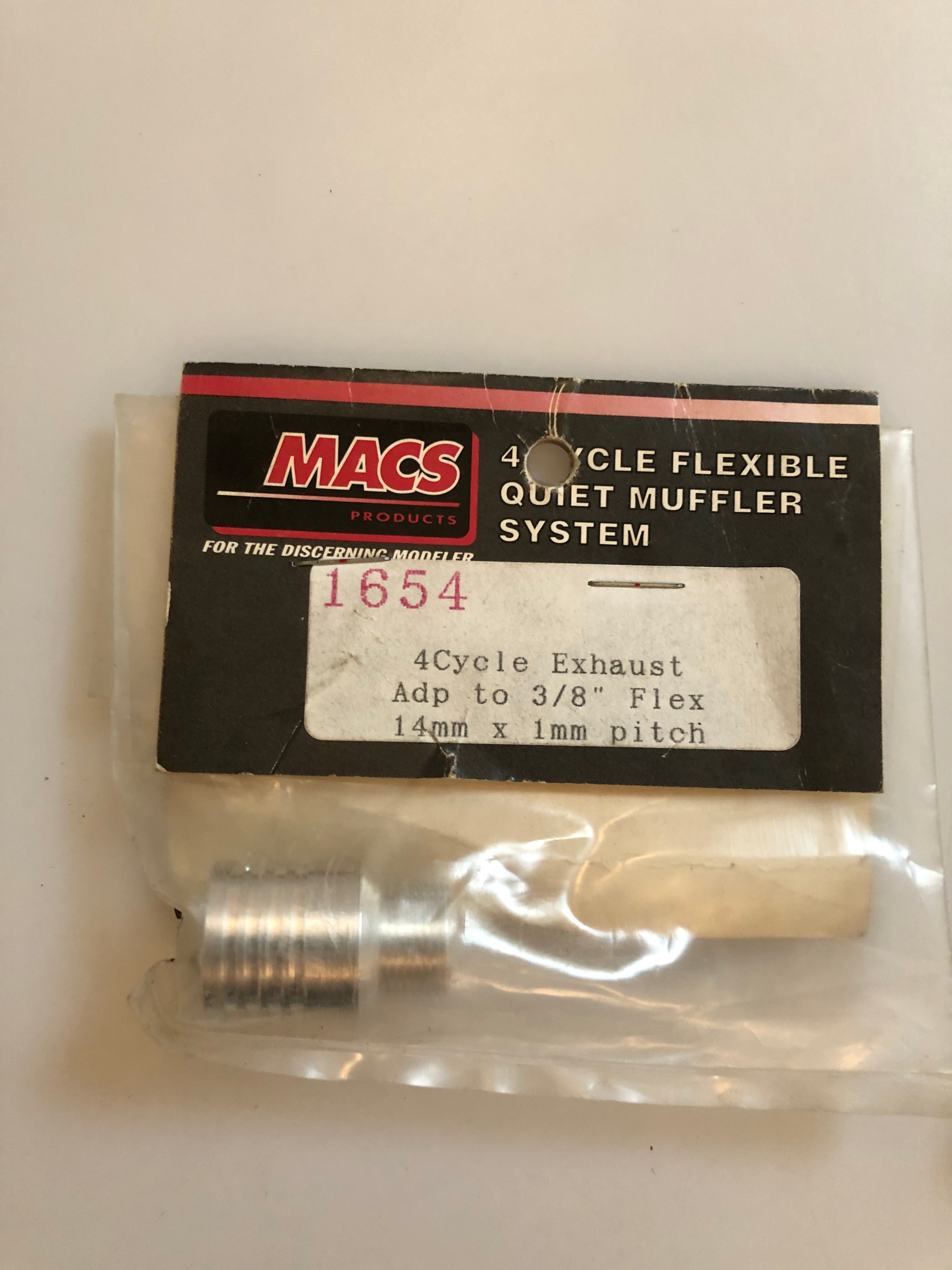 MACS Products 4 Cycle Exhaust Adpt to 3/8" Flex 14mm x 1mm pitch MAC1654