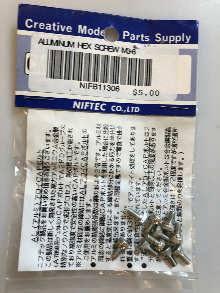 Niftec Aluminum Hex Screw M3-6 NIFB11306