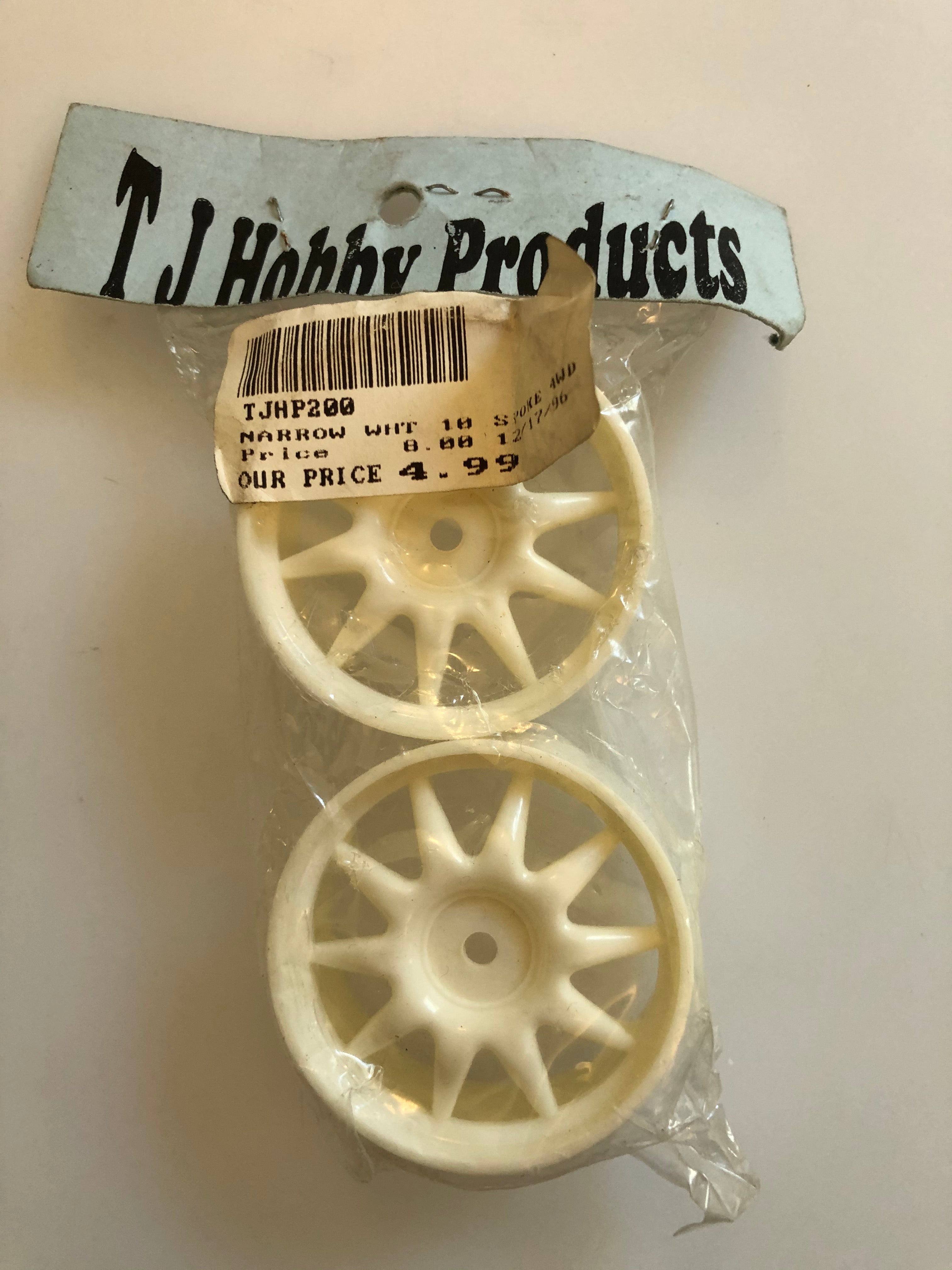 TJ Hobby Products Narrow Wht 10 Spoke Rim for Foam Tires TJHP200