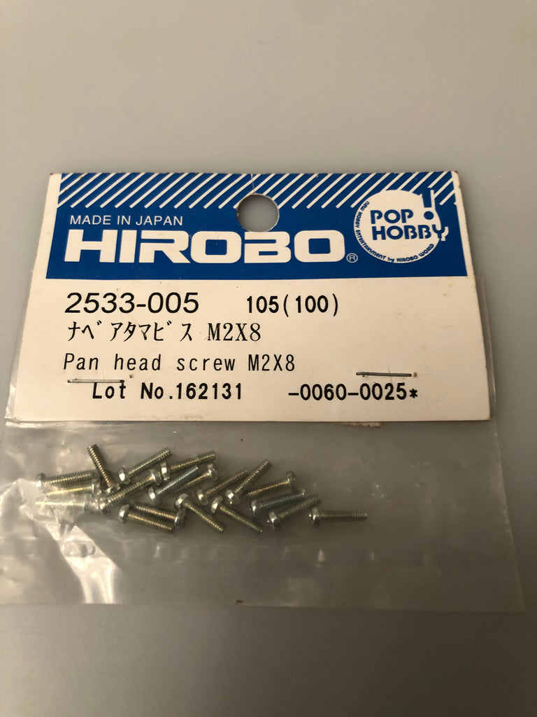Hirobo 2533-005 Pan Head Screw M2x8 HIR2533005