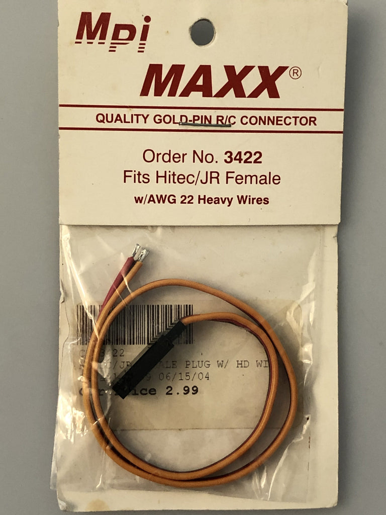 Maxx Products 3422 Hitec JR Male Plug 22 Gauge Wire CER3422