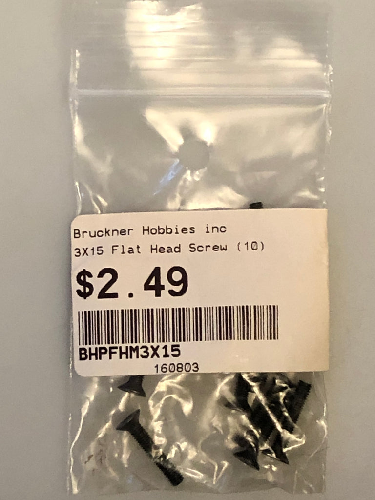 BHP 3X15 Flat Head Screw (10) BHPFHM3X15