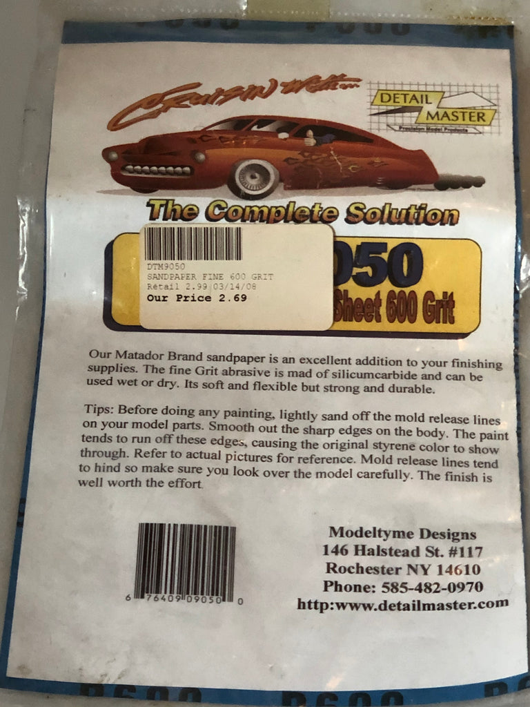 Detail Master 9050 Sandpaper Fine 600 Grit DTM9050