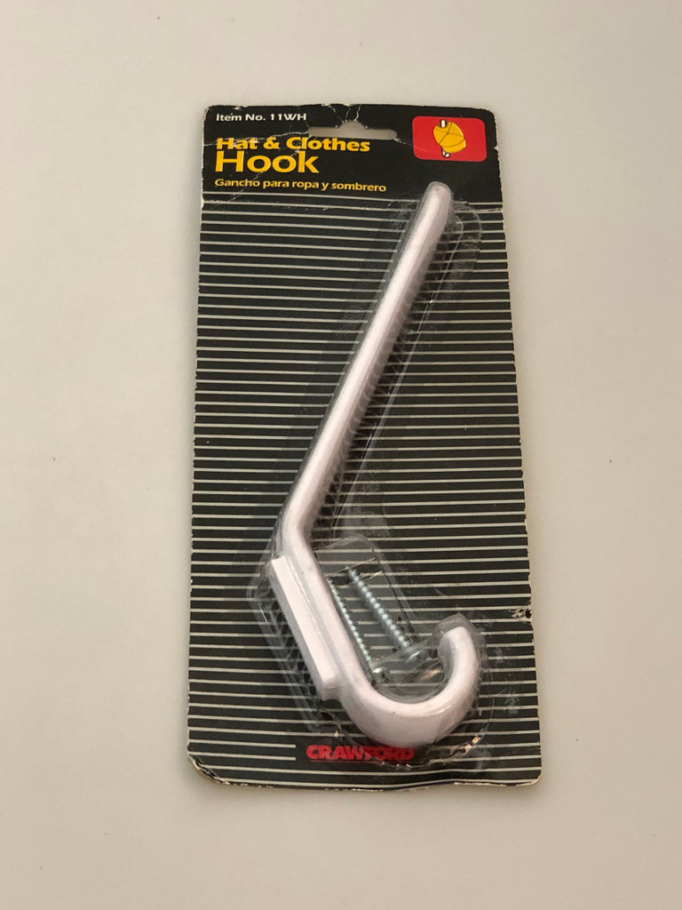 Crawford 11WH Hat & Clothes Hook CRW11WH