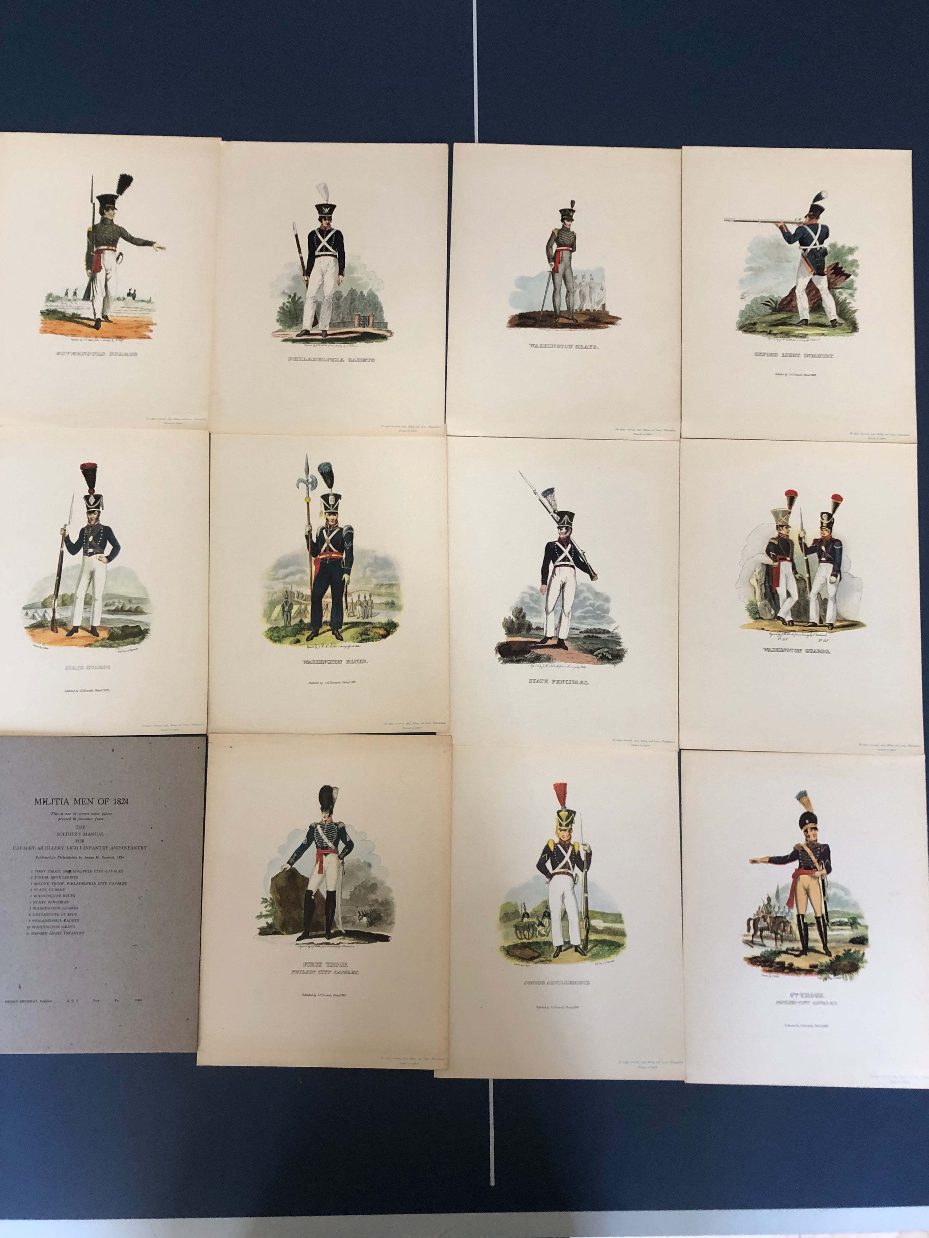 Militia Men of 1824 Color Plates The Soldier's Manual (Complete Set of 11) (Box 1) MM1824