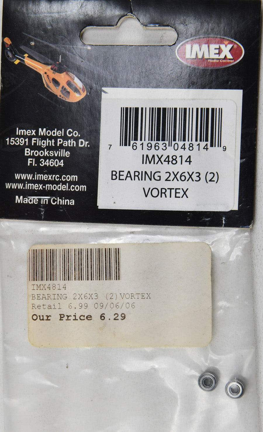 Imex 4814 Bearing 2x6x3 (2) Vortex IMX4814