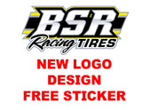 BSR Racing BSRF3235-D 1/10 Drag 35 Shore Foam Tires 32mm Black Rim (2)