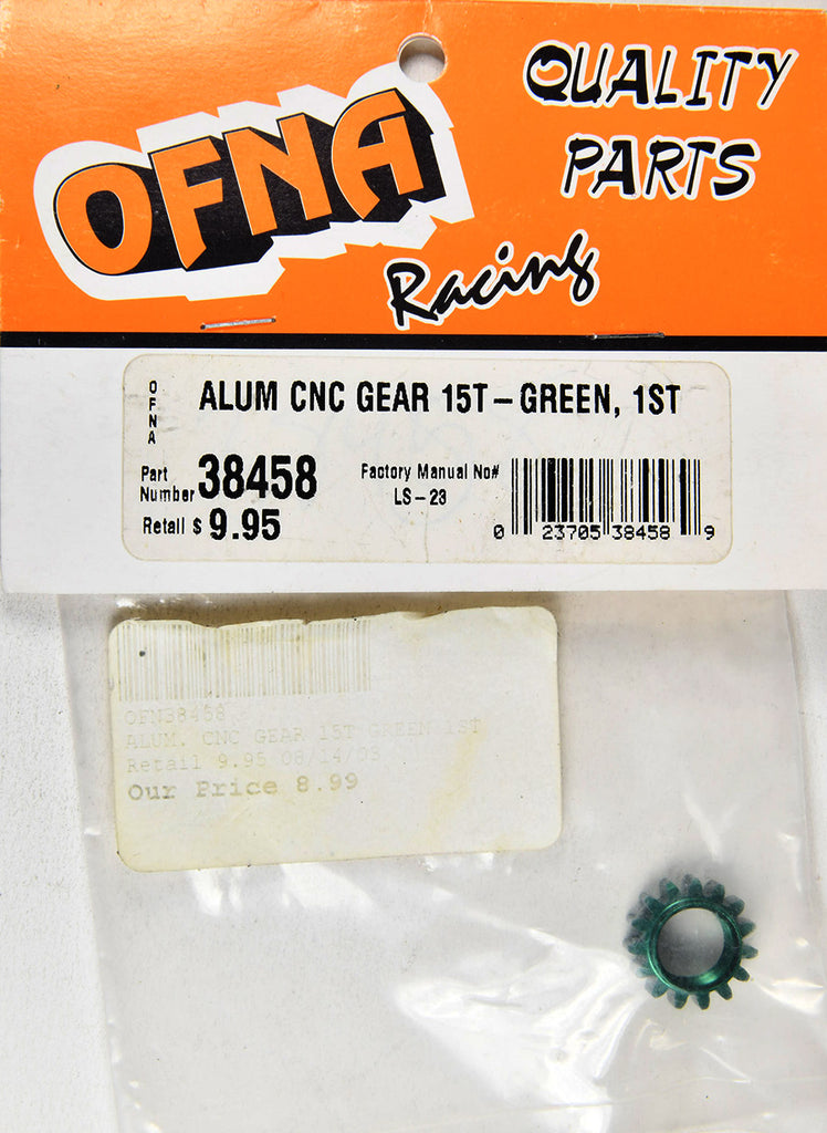 Ofna 38458 Aluminum CNC Gear 15T - Green 1st OFN38458