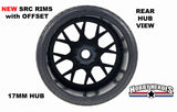 Sweep Racing Road Crusher On Road Belted Blue Chrome Monster Truck Rubber Tires (2) SWSRC1001BC
