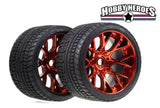 Sweep Racing Road Crusher On Road Belted Red Chrome Monster Truck Rubber Tires (2) SWSRC1001R