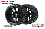 Sweep Racing Terrain Crusher Off Road Belted Black Monster Truck Tires (2) SWSRC1002B