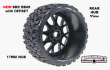 Sweep Racing Terrain Crusher Off Road Belted Black Monster Truck Tires (2) SWSRC1002B