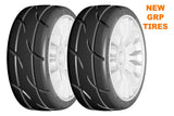 GRP GTH03-XB3x2 1:8 GT New Treaded Soft (4)White 20 Spoke Rubber Tires