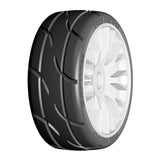 GRP GTJ03-XB1 1:8 GT New Tread Ultra Soft White 20 Spoke Rubber Tires - HARD RIM