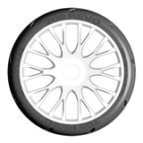 GRP GTH03-XB2 1:8 GT New Treaded Extra Soft (2)White 20 Spoke Rubber Tires