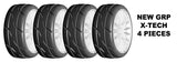 GRP GTH03-XM5x2 1:8 GT New Treaded Medium (4)White 20 Spoke Rubber Tires