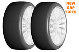 GRP GTH04-XM3 1:8 GT New Slick Soft (2)White 20 Spoke Rubber Tires