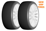 GRP GTH04-XB1 1:8 GT New Slick UltraSoft (2)White 20 Spoke Rubber Tires