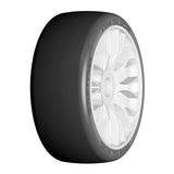 GRP GTH04-XM3 1:8 GT New Slick Soft (2)White 20 Spoke Rubber Tires