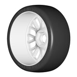 GRP GTH04-XM5 1:8 GT New Slick Medium (2)White 20 Spoke Rubber Tires