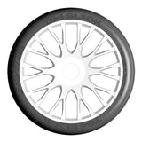 GRP GTJ04-XB1 1:8 GT New Slick Ultra Soft White 20 Spoke Rubber Tires - HARD RIM
