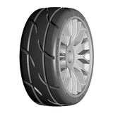 GRP GTK03-XM2 1:8 GT New Treaded SuperSoft (2) Silver 20 Spoke Rubber Tires