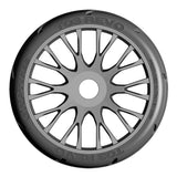 GRP GTK03-XB2x2 1:8 GT New Treaded ExtraSoft (4) Silver 20 Spoke Rubber Tires
