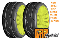 GRP GTY03-XM4 1:8 GT New Treaded SoftMedium (2) Yellow 20 Spoke Rubber Tires