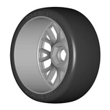 GRP GTK04-XB1 1:8 GT New Slick UltraSoft (2) Silver 20 Spoke Rubber Tires
