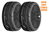 GRP GTX03-XM5x2 1:8 GT New Treaded Medium (4) Black 20 Spoke Rubber Tires