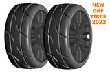 GRP GTX03-XB1x2 1:8 GT New Treaded UltraSoft (4) Black 20 Spoke Rubber Tires