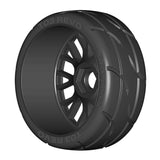 GRP GTX03-XM7x2 1:8 GT New Treaded MediumHard (4) Black 20 Spoke Rubber Tires