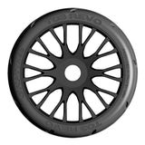 GRP GTX03-XM5x2 1:8 GT New Treaded Medium (4) Black 20 Spoke Rubber Tires