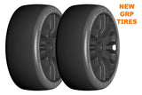 GRP GTX04-XM5 1:8 GT New Slick Medium (2) Black 20 Spoke Rubber Tires