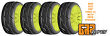 GRP GTY03-XB1x2 1:8 GT New Treaded UltraSoft (4) Yellow 20 Spoke Rubber Tires