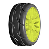 GRP GTY03-XM5 1:8 GT New Treaded Medium (2) Yellow 20 Spoke Rubber Tires