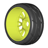 GRP GTY03-XB1 1:8 GT New Treaded UltraSoft (2) Yellow 20 Spoke Rubber Tires