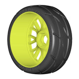 GRP GTY03-XM3 1:8 GT New Treaded Soft (2) Yellow 20 Spoke Rubber Tires