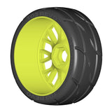 GRP GTY03-XM7 1:8 GT New Treaded MediumHard (2) Yellow 20 Spoke Rubber Tires