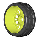 GRP GTY03-XM2 1:8 GT New Treaded SuperSoft (2) Yellow 20 Spoke Rubber Tires