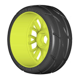 GRP GTY03-XM2 1:8 GT New Treaded SuperSoft (2) Yellow 20 Spoke Rubber Tires