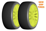 GRP GTY04-XM7 1:8 GT New Slick MediumHard (2) Yellow 20 Spoke Rubber Tires